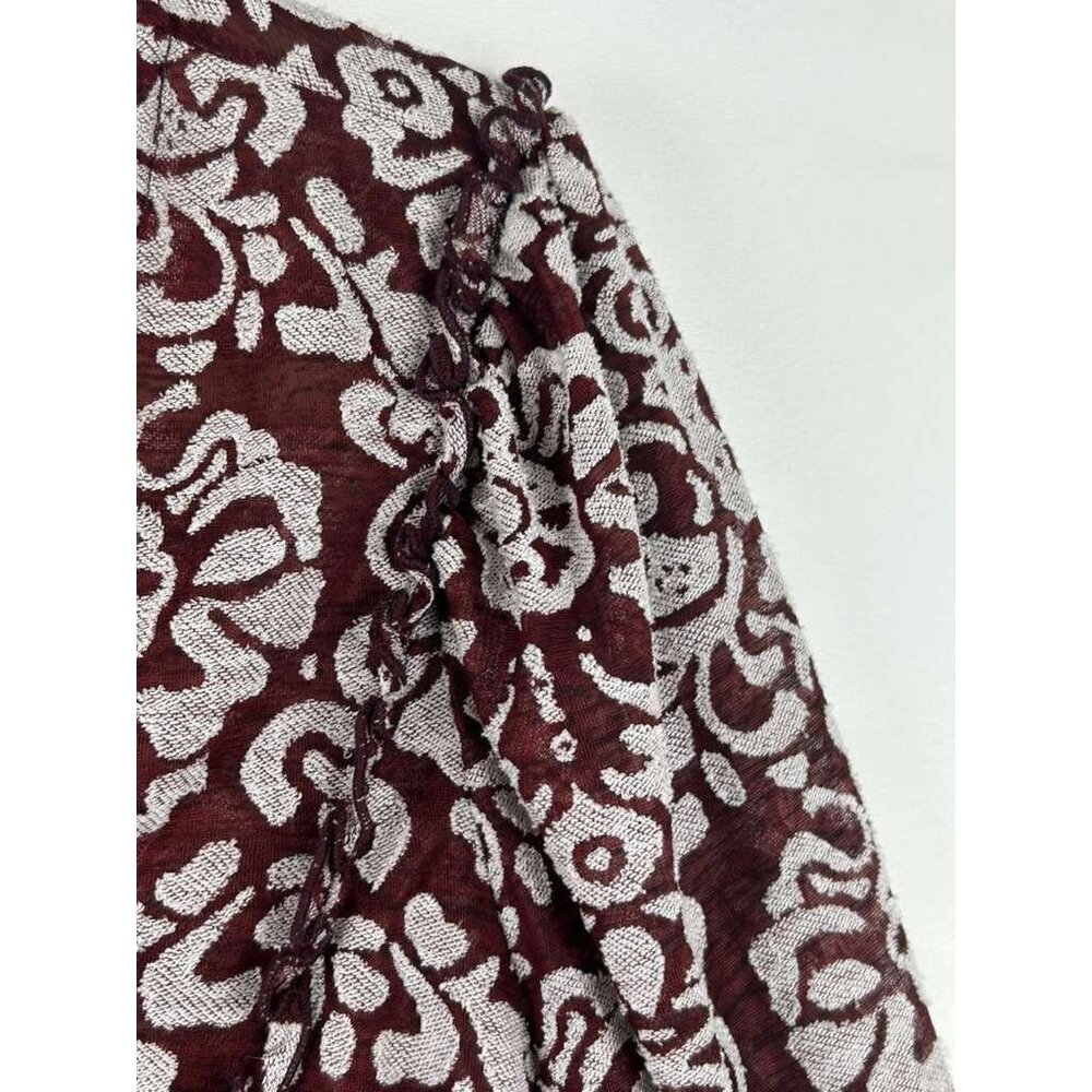 By Anthropologie Women's S Jacquard Cropped Long Sleeve Blouse - Picture 11 of 15